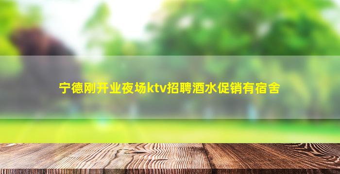 宁德刚开业夜场ktv招聘酒水促销有宿舍